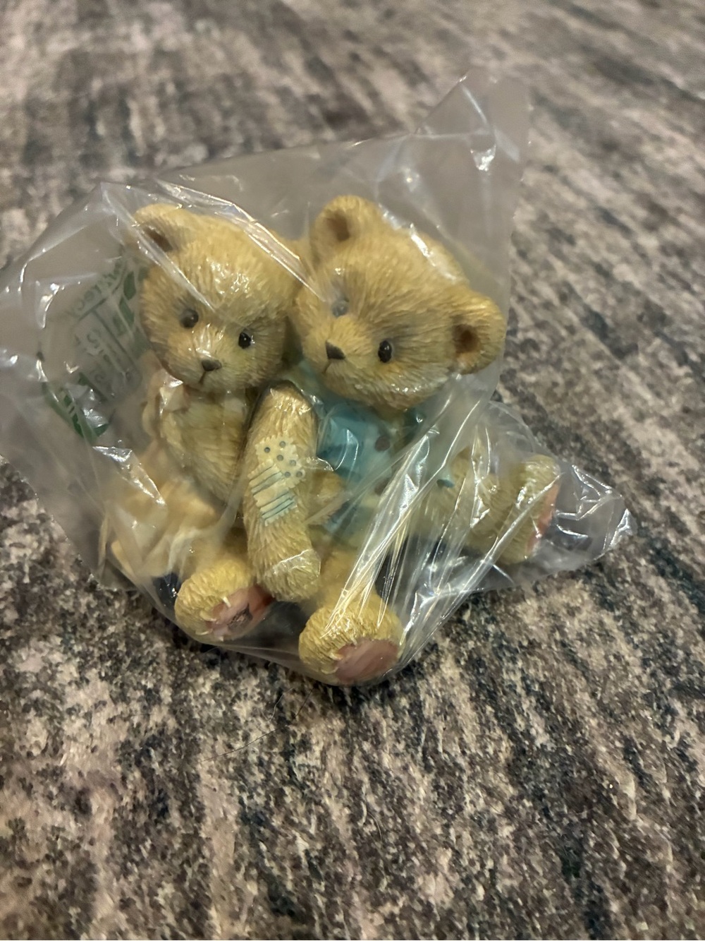 Teddy Bear Small Pets Ornament - Cream Bears Pair